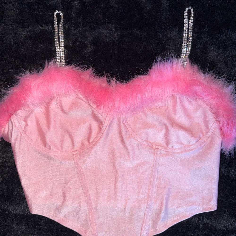 valentines sexy fur corset